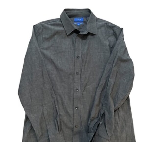 NEW Apt 9 Gray Dress Shirt Mens Size Medium Slim Fit No Iron Button Up NWT - Picture 3 of 14